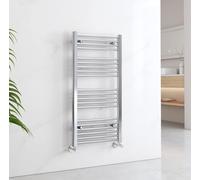 EMKE Chrome Towel Rail Radiator for Bathrooms, 1000 x 500mm Modern Straight Versatile Wall/Floor Mounted Heated Bathroom Radiator