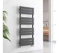 Emke Flat Panel Heated Towel Rail Anthracite Bathroom Ladder Radiator Warmer 1200 X 500 mm Towel Radiator
