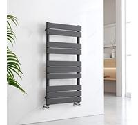 EMKE Flat Panel Heated Towel Rail Modern Design Bathroom Radiator Anthracite Towel Radiator 1000 x 500 mm Towel Warmer Versatile Floor/Wall Mounted Ladder Rad