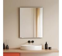 EMKE Frameless Bathroom Mirror 60 × 45 cm, Rectangular Wall Mirror