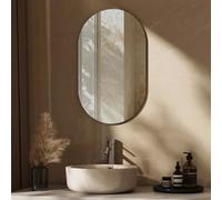 EMKE Frameless Oval Bathroom Mirror - 400x700mm Wall Mounted,Polished Edge Design Vanity Mirror for Bathroom/Hallway/Bedroom/Dressing Room/Cloakroom, Modern Decor