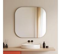 EMKE Framless Bathroom Mirrors 700x700mm, Small Wall Mirror Wall Mounted, Slim Square Mirror Wall Mounted, HD Mirror for Hallway Decor, Bathroom, Bedroom