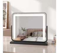Emke Hollywood Makeup Mirror With Lights, Tabletop Mirror With Dimmable, Touch, 360 Rotation, 50 X 42Cm, Black