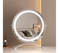 EMKE Hollywood Mirror with LED Lights, Hollywood Vanity Mirror with Smart Control Touch Tabletop Makeup Mirror with 360°Rotation, Memory Function and 3 Color Lighting Modes(White, Φ500mm)
