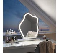 EMKE Hollywood Vanity Mirror with Lights - Hollywood Makeup Mirror with Smart Touch Control, Memory Dimmable Lights, 3 Lighting Modes, Irregular Cloud Shape Hollywood Cosmetic Mirror, 580x450mm, White