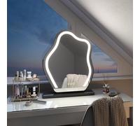 EMKE Hollywood Vanity Mirror with Lights - Hollywood Makeup Mirror with Smart Touch Control, Memory Dimmable Lights, 3 Lighting Modes, Irregular Cloud Shape Hollywood Cosmetic Mirror, 580x450mm, Black