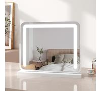 EMKE Hollywood Vanity Mirror with Lights, Large Tabletop Makeup Mirror with Dimmable, Smart Touch Screen, Hollywood Mirror with 360° Rotation and Memory Function, 500 x 400mm, White