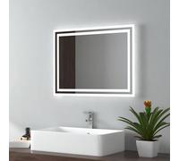 Emke Illuminated Led Bathroom Mirror, Bathroom Mirror With Button Switch, Demister Pad, Adjustable Color 450X600mm