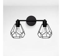 EMKE Industrial Wall Light, Black Diamond Lampshade Retro Wall Sconces, Indoor E27 Vintage Lighting for Living Room, Bedroom, Kitchen and Hallway (Without Bulb)