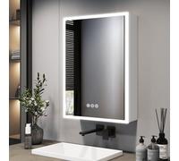 Emke Led Bathroom Cabinet With Mirror 400X600mm Single Door With Shaver Socket, Anti-Fog, Dimmable, 3 Colors