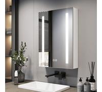 Emke Led Bathroom Mirror Cabinet Bathroom Wall Mirror Cabinet With Shaver Socke Anti Fog, Dimmable & 3 Colors 50L X 70H X 14.5D Cm
