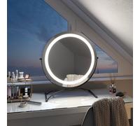 Emke Led Hollywood Makeup Mirror Round 360 Rotation With Touch, Dimmable And Memory Function, 500mm, Black
