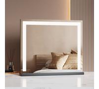 Emke Led Hollywood Vanity Mirror 600 X 520 mm Makeup Mirror Dressing Table With Dimmable And 3 Colors, Black