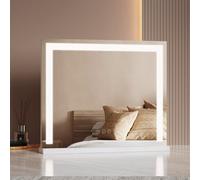 Emke Led Hollywood Vanity Mirror 600 X 520 mm Makeup Mirror Dressing Table With Dimmable And 3 Colors, White