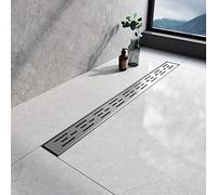 EMKE Linear Shower Drain 800mm, 304 Stainless Steel Floor Drain Invisible Shower Linear with Odor Stop and Hair Strainer, Wet Room Drain for Kitchen, Bathroom and Washroom