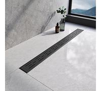 EMKE Linear Shower Drain 800mm, 304 Stainless Steel Long Invisible Shower Floor Drain with Odor Stop and Hair Strainer, Wet Room Drain for Kitchen, Bathroom and Washroom - Matte Black