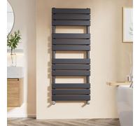 EMKE Modern Anthracite Towel Radiator, 1200 x 500 mm, Heated Towel Rail for Bathrooms, Wall/Floor Mounted, SPCC Steel