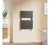 EMKE Modern Anthracite Towel Radiator, 650 x 450 mm, SPCC Steel, Wall/Floor Mounted, Heated Towel Rail for Bathrooms