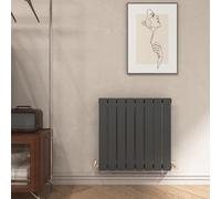 Emke Modern Flat Panel Radiator Horizontal Single High Thermal Conductivity Heating Anthracite, 600X600mm