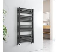 EMKE Modern Straight Heated Towel Rail - Black, 1000 x 500mm, Versatile Wall/Floor Mounted Bathroom Radiator