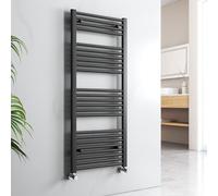 EMKE Modern Straight Towel Rail - Black, 1200 x 500mm, Wall/Floor Mounted Bathroom Heated Towel Rail