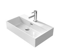 EMKE Modern Wall-Mounted Ceramic Wall-Mounted Washbasin 60 x 36 cm White Rectangular Centre Drain