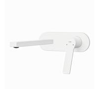 EMKE Modular Bathroom Sink Tap - Matte White Brass, Ceramic Cartridge, Aerator and Water Saving, 288 x 210 x 70 mm, Easy Installation, Modern Design