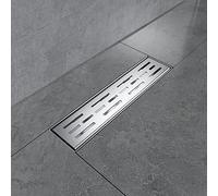 EMKE Shower Channel 30 cm Stainless Steel Shower Drain Flat Siphon with Odour Stop/Hair Strainer Edge Drain, Side Row Design Shower Drain Channel Shower Drain for Bathroom