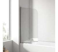 EMKE Shower Screen for Bathtub 80 x 140 cm Foldable Bath Shower Screen 6 mm Safety Glass Shower Enclosure Bathtub