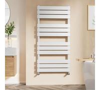 EMKE Towel Radiator Bathroom Heated Towel Rail 1200 x 600 mm, Flat Panel Towel Rail Radiator Versatile Wall/Floor Mounted Bathroom Radiators White