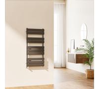 EMKE Towel Rail Radiator Anthracite Grey - Modern Flat Panel Bathroom Ladder Radiator Wall Mounted Bathroom Towel Radiator for Living Room and Kitchen 1000 x 500 mm