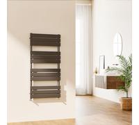 EMKE Towel Rail Radiator Anthracite Grey - Modern Flat Panel Bathroom Ladder Radiator Wall Mounted Bathroom Towel Radiator for Living Room and Kitchen 1200 x 600 mm