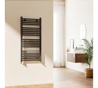 EMKE Towel Rail Radiator Anthracite Grey - Modern Straight Bathroom Ladder Radiator Wall Mounted Bathroom Towel Radiator for Living Room and Kitchen 1000 x 500 mm
