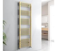EMKE Towel Rail Radiator Gold, Heated Towel Rail for Bathrooms 1600 x 500mm, Modern Straight Towel Radiator Versatile Wall/Floor Mounted Bathroom Radiators