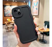 Emlivi Aesthetic Curly Wave Frame Case for iPhone 11 Pro, Soft Silicone TPU Bumper, Shockproof Protective