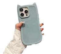 Emlivi Case for iPhone 11, Cute Cat Mobile Phone Case, Transparent 3D Cartoon Cat Ears Design Protective Case Soft Silicone TPU Bumper Cover Cute Kitty Case for iPhone 11, Blue