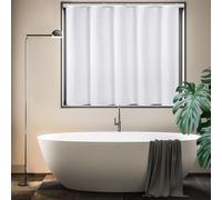 EMLTHORY White Bathroom Window Curtain, 48 x 48 inches, Semi-Sheer, Polyester, Machine Washable