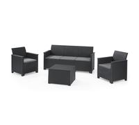 Keter Emma 5 Seater Rattan Effect Garden Sofa Set - Grey