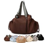 Emma and Kate Everyday Bag, Versatile Large Capability Travel Bag, 15 Pockets - Doubles as Crossbody and Shoulder (Brown)
