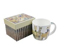Emma Ball Bone China Mug with Gift Box 350mls Alpacas and Angora Goats, White