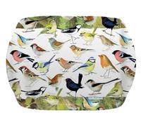 Emma Ball British Garden Birds - Colourful Medium Melamine Tray - Cream, Green, Multi - 35 cm