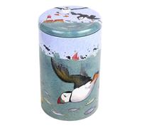 Emma Ball Diving Puffins Tall Round Storage Tin