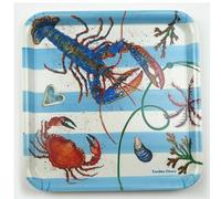 Emma Ball Fruits of the Sea Melamine Serving Tray, 20 x 15 cm, Blue and White, Nautical Design