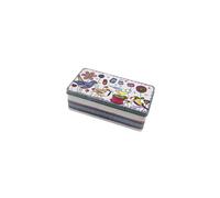 Emma Ball GARDEN BIRDS / STITCHED BIRDIES Rectangular Lidded Tin - For Sewing Bits n Bobs, Biscuits, Cookies, Bits n Bobs - Multicolour - 23.5 cm
