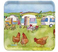 Emma Ball Glamping - Caravan/Camping Colourful Square Melamine Tray - 29 cm