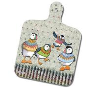 Emma Ball Mini Chopping Board - Woolly Puffins by Caroline Cleave
