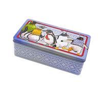 Emma Ball Penguins In Pullovers Long Lidded Storage Tin 23.4cm x 12.4cm