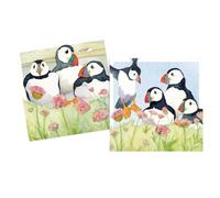 Emma Ball Puffins and Sea Thrift Notelets Pack of 10 Mini Note Cards