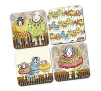 Emma Ball Sheep in Sweaters Set of 4 Coasters