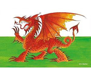 Emma Ball Welsh Dragon 100% Cotton Tea Towel